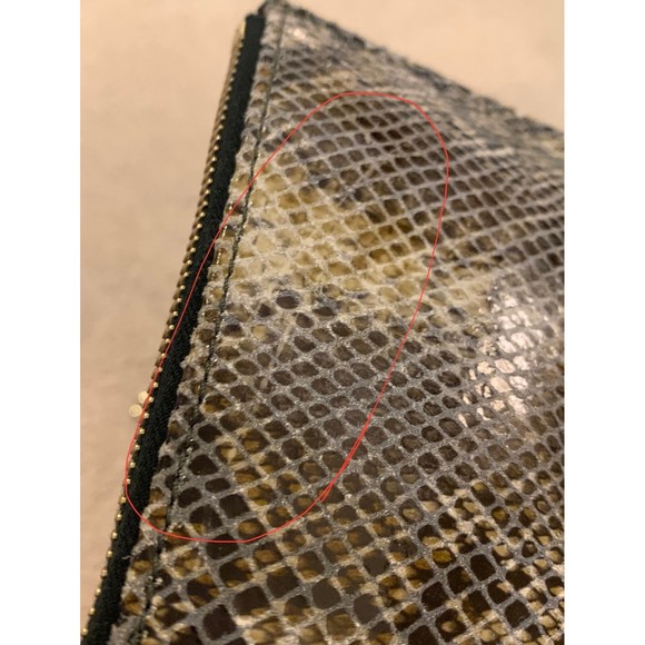 FLAWS Dooney and Bourke Snakeskin Wristlet Removable Leather Strap Wallet Pouch - Picture 5 of 12